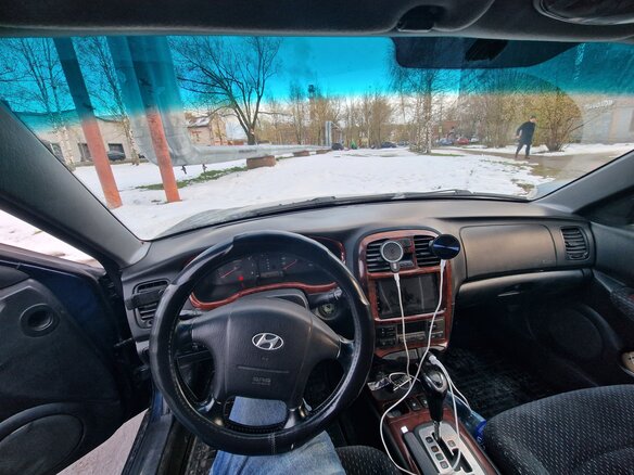 2007 Hyundai Sonata ТагАЗ IV (EF) Рестайлинг, синий, 270000 рублей - вид 8