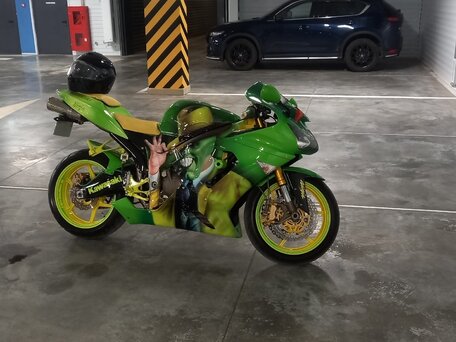 2006 Kawasaki ZX-6 Ninja, зелёный, 650000 рублей, вид 1