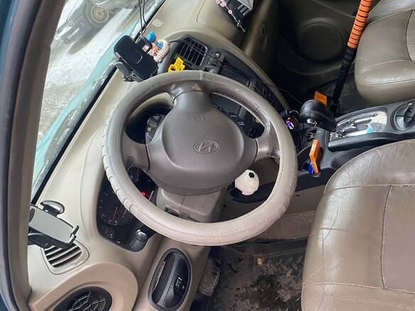 2003 Hyundai Santa Fe I, синий, 330000 рублей - вид 12