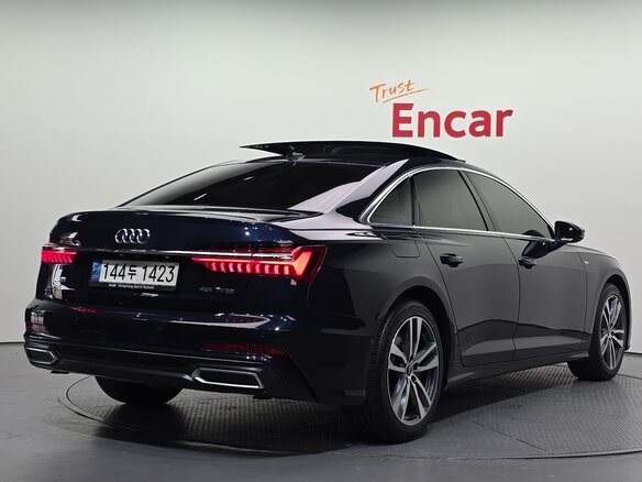 2022 Audi A6 45 TFSI V (C8) Рестайлинг, синий - вид 3