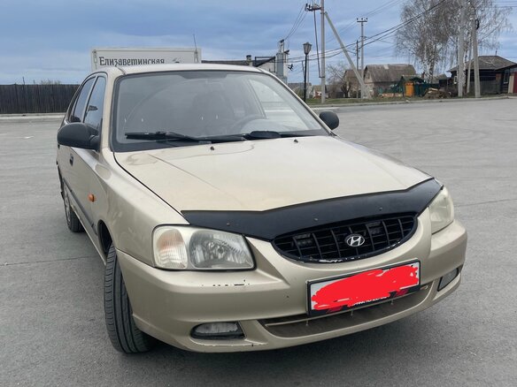 2004 Hyundai Accent ТагАЗ II, бежевый, 265000 рублей - вид 1