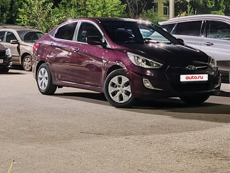 2014 Hyundai Solaris I, фиолетовый, 870000 рублей, вид 2