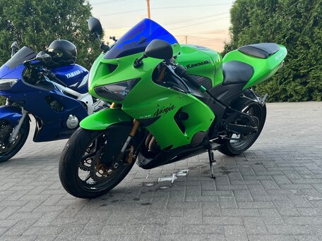 2006 Kawasaki ZX-6R Ninja, зелёный, 480000 рублей, вид 2