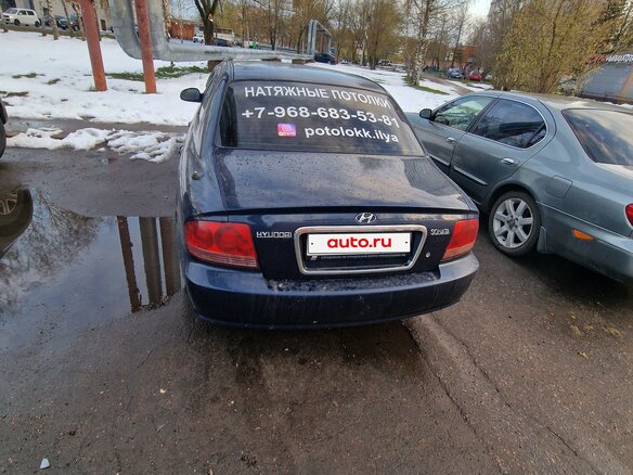 2007 Hyundai Sonata ТагАЗ IV (EF) Рестайлинг, синий, 270000 рублей - вид 4