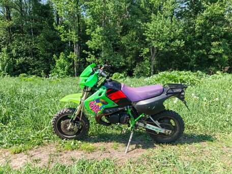 2002 Kawasaki KSR 80, зелёный, 75000 рублей, вид 5