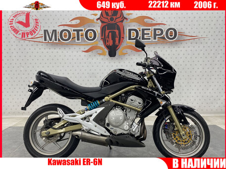 2006 Kawasaki ER-6N, чёрный, 385000 рублей, вид 1