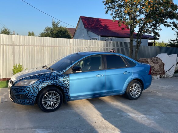 2008 Ford Focus II Рестайлинг, синий, 460000 рублей - вид 5
