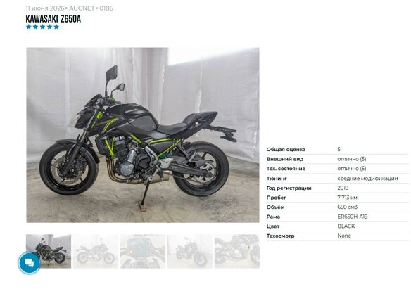 2019 Kawasaki Z 650, чёрный - вид 8