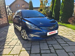 2014 Hyundai Solaris I Рестайлинг, синий, 850000 рублей, вид 3