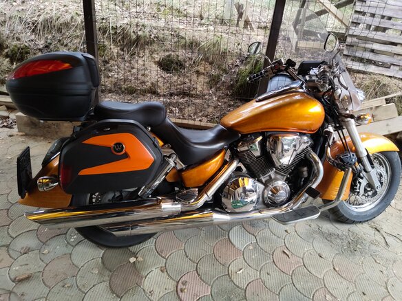 2003 Honda VTX 1800, оранжевый, 1300000 рублей - вид 9