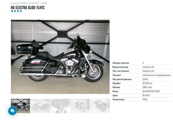 2006 Harley-Davidson Electra Glide, чёрный, 899000 рублей - вид 5