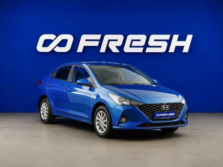 2021 Hyundai Solaris II Рестайлинг, синий, 1157077 рублей, вид 1