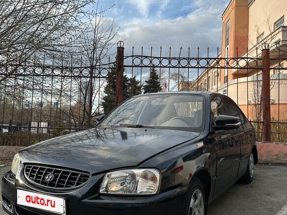2004 Hyundai Accent ТагАЗ II, чёрный, 310000 рублей