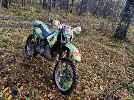 1990 Kawasaki KDX 200, зелёный, 200000 рублей, вид 4