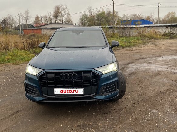 2021 Audi Q7 45 TDI II (4M) Рестайлинг, синий, 6600000 рублей - вид 6