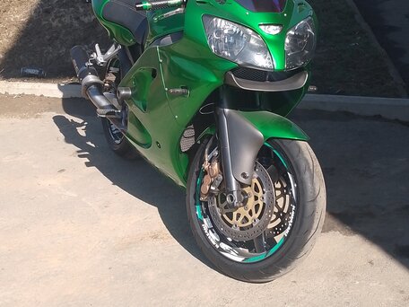 2003 Kawasaki ZX-6 Ninja, зелёный, 430000 рублей, вид 2