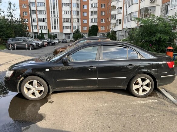 2008 Hyundai Sonata V (NF) Рестайлинг, чёрный - вид 3