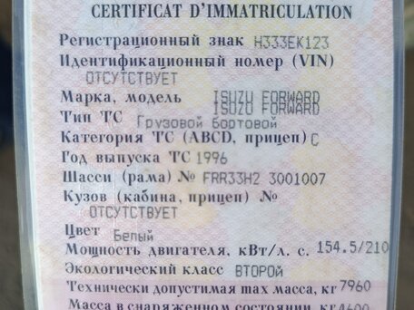 1996 Isuzu Forward (F-Series), белый, 2000000 рублей, вид 2