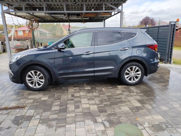 2016 Hyundai Santa Fe III Рестайлинг, синий, 2100000 рублей - вид 6