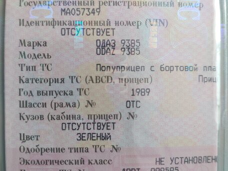 1989 ОдАЗ 9385, зелёный, 800000 рублей, вид 1