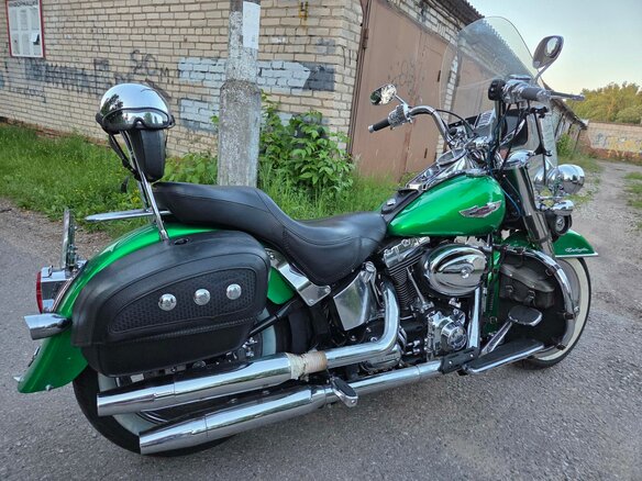 2007 Harley-Davidson Softail Deluxe, зелёный, 785000 рублей - вид 9