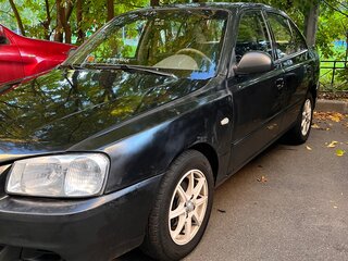 2005 Hyundai Accent ТагАЗ II, чёрный, 199999 рублей, вид 2