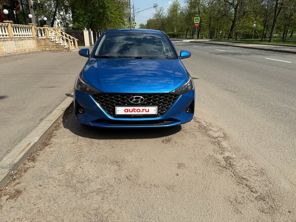 2020 Hyundai Solaris II Рестайлинг, синий, 1420000 рублей - вид 2