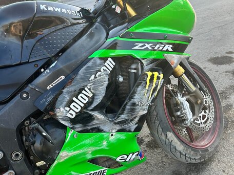 2005 Kawasaki ZX-6R Ninja, зелёный, 390000 рублей, вид 4