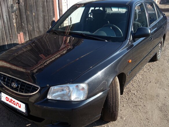 2008 Hyundai Accent ТагАЗ II, чёрный, 345000 рублей