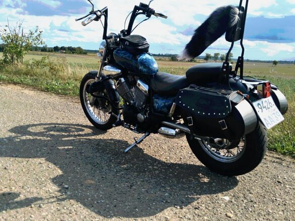 1991 Yamaha XV535 Virago, синий, 300000 рублей - вид 3