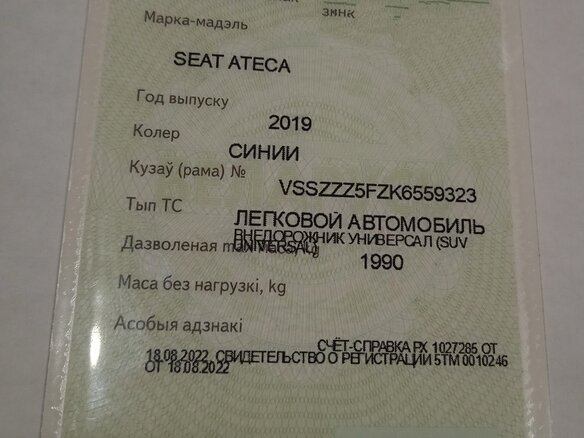 2019 SEAT Ateca I, синий, 1750000 рублей - вид 24