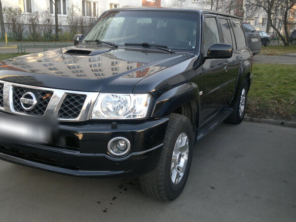 2007 Nissan Patrol V (Y61) Рестайлинг, чёрный - вид 1