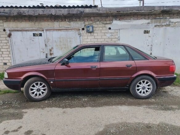 1989 Audi 80 IV (B3), пурпурный, 220000 рублей - вид 1