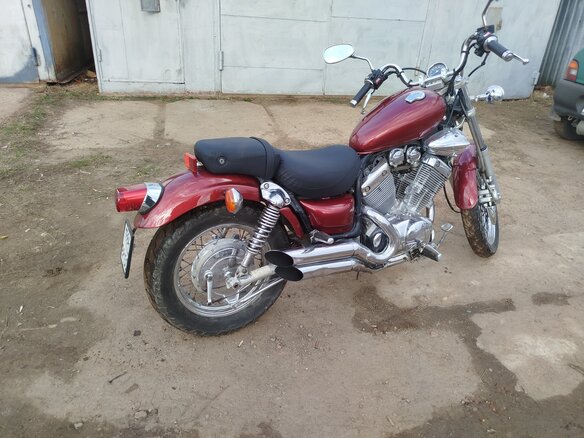 1993 Yamaha XV400 Virago, пурпурный, 255000 рублей - вид 1