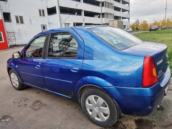 2007 Renault Logan I, синий, 400000 рублей - вид 9