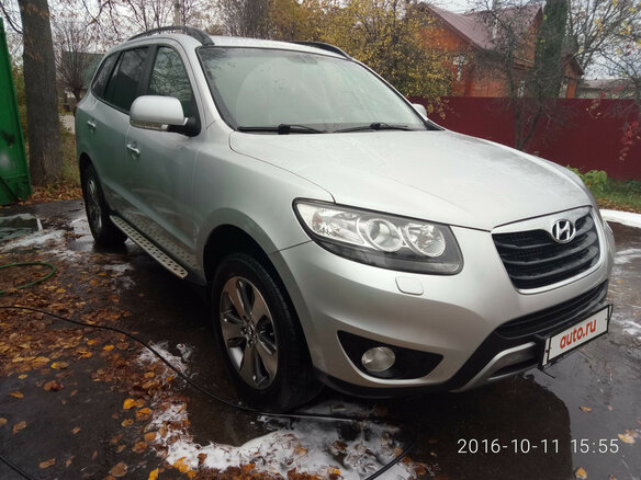 2011 Hyundai Santa Fe II Рестайлинг, серебристый - вид 2