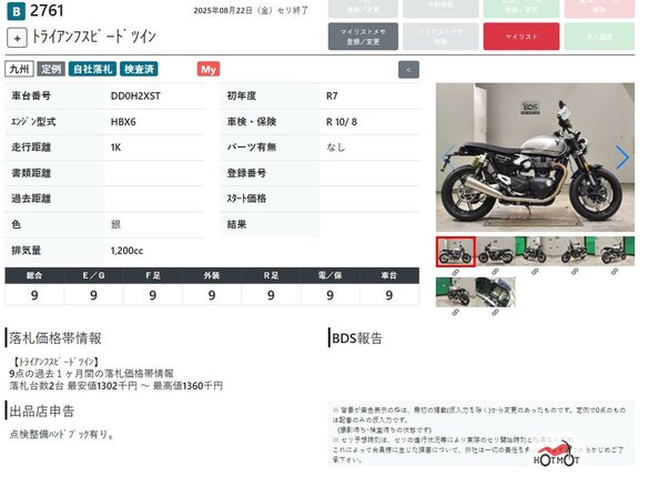 2025 Triumph Speed Twin, серебристый, 1629000 рублей - вид 10