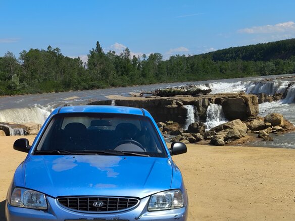 2005 Hyundai Accent ТагАЗ II, фиолетовый, 400000 рублей