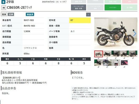 2025 Honda CB 650R, чёрный, 1177000 рублей - вид 7