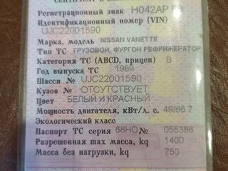1989 Nissan Vanette, красный, 300000 рублей, вид 1