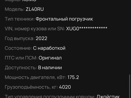 2022 XCMG ZL40, 4250000 рублей, вид 5