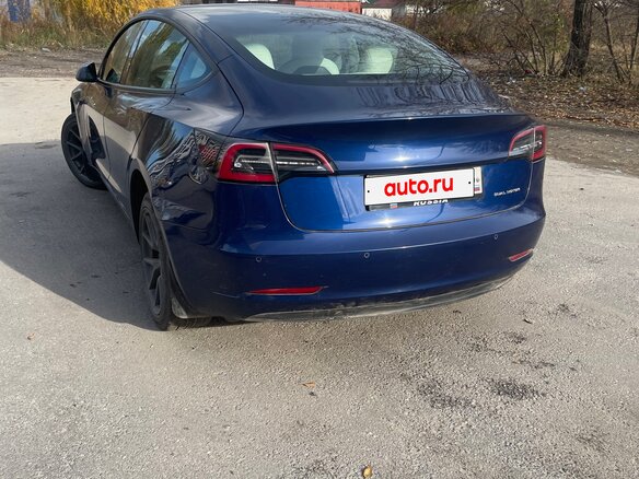 2021 Tesla Model 3 Long Range I, синий - вид 5