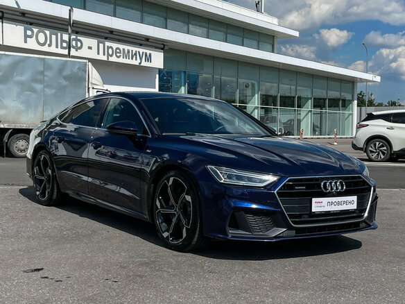 2019 Audi A7 50 TDI II (4K), синий - вид 2