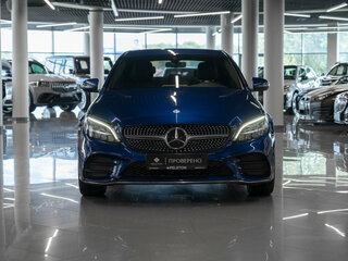 2019 Mercedes-Benz C-Класс 180 IV (W205) Рестайлинг, синий, 3150000 рублей, вид 3
