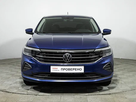 2021 Volkswagen Polo VI, синий, 1490900 рублей, вид 2