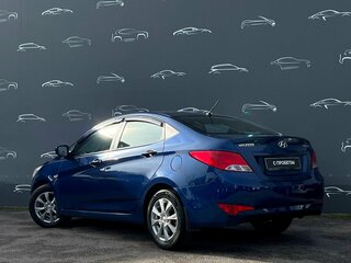 2015 Hyundai Solaris I Рестайлинг, синий, 892300 рублей, вид 4
