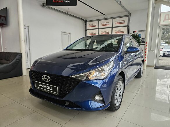 2021 Hyundai Solaris II Рестайлинг, синий, 1889000 рублей - вид 1
