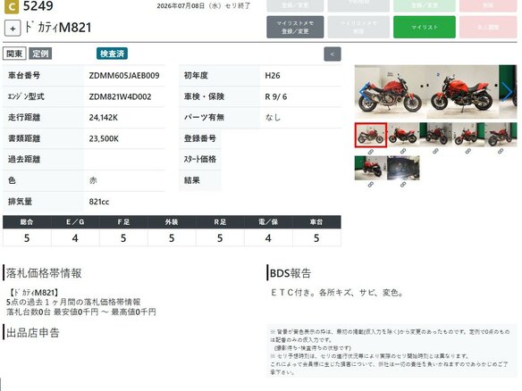 2014 Ducati Monster 821, красный, 595000 рублей - вид 7