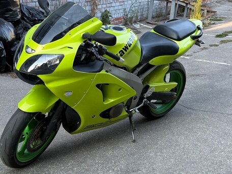 2001 Kawasaki ZX-6 Ninja, зелёный, 290000 рублей, вид 3