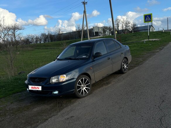 2008 Hyundai Accent ТагАЗ II, синий, 550000 рублей